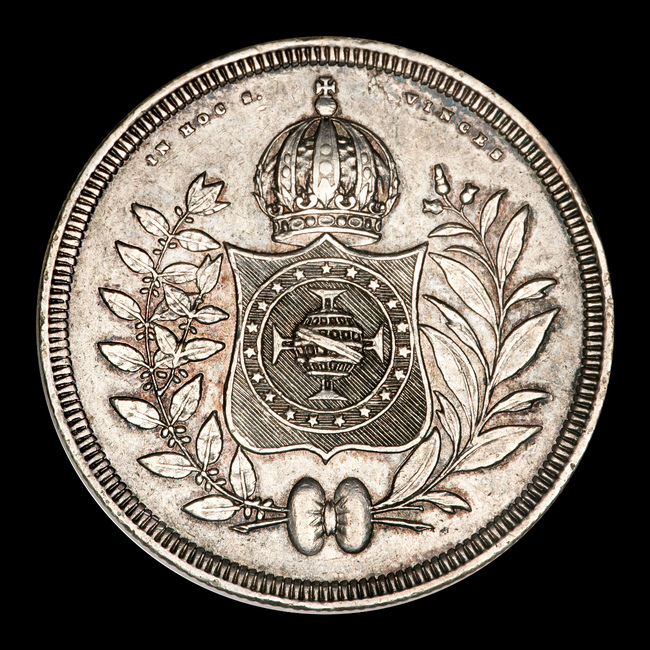 Brasil — 800 Réis — Prata — 1835–1846 — Real histórico — Pedro II — reverso