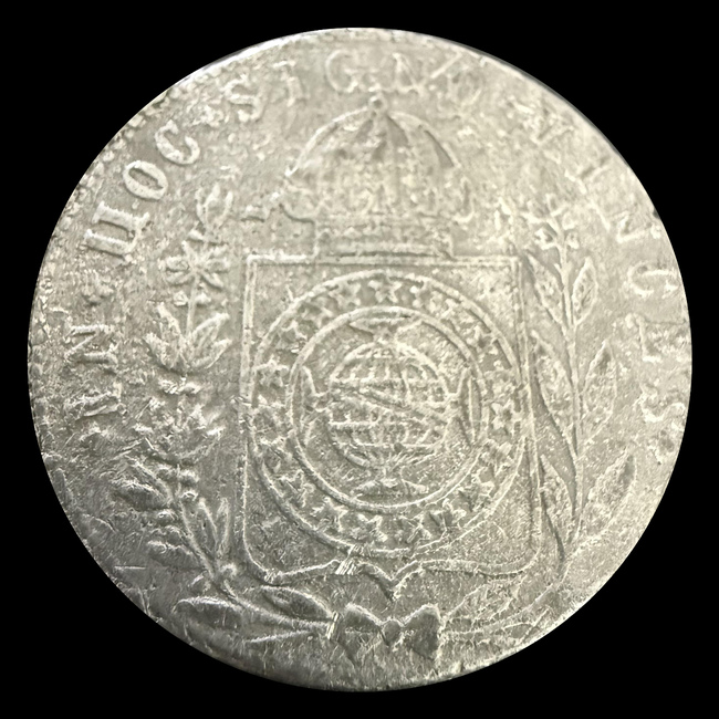 Brasil — 960 Réis — Prata — 1832–1834 — Real histórico — Pedro II — reverso