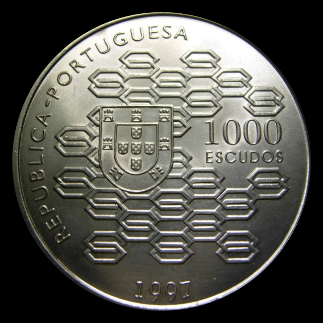 Portugal — 1.000 Escudos — Silber — 1997 — Dritte Republik — Rückseite