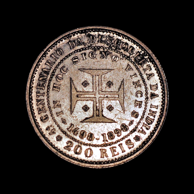 Portugal — 200 Réis — Prata — 1898 — Real histórico — Carlos I — reverso