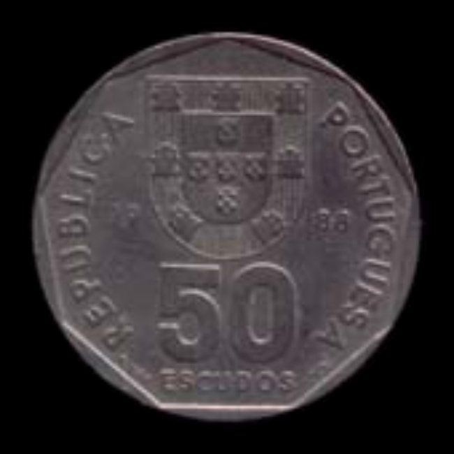 Portogallo — 50 Escudos — Cupronichel — 1986–2000 — Terza Repubblica — dritto