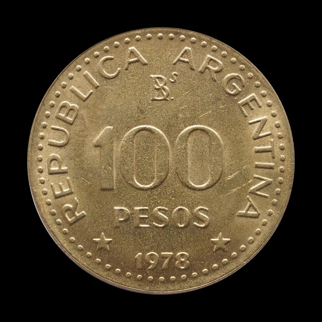 Argentina — 100 pesos — 1978 — KM 82 — reverse