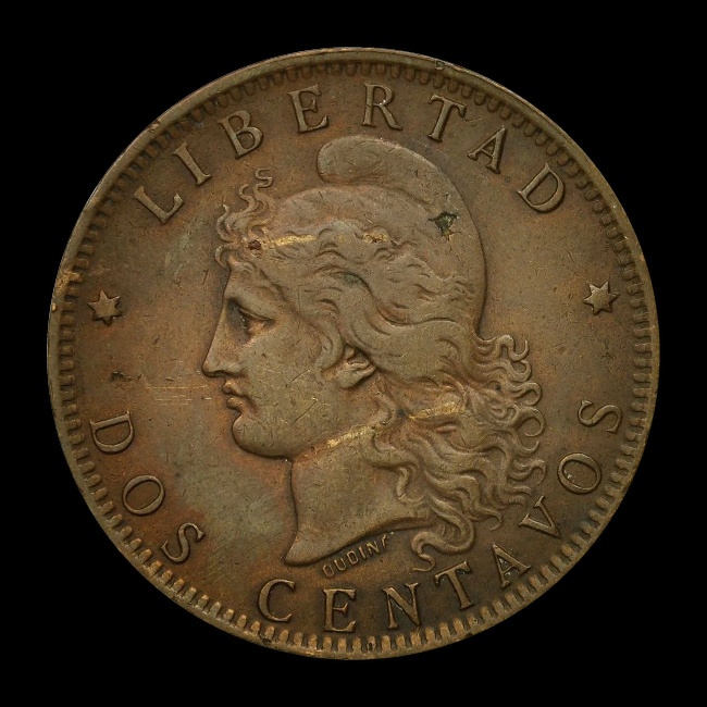 Argentina — 2 centavos — 1893 — KM 33 — obverse