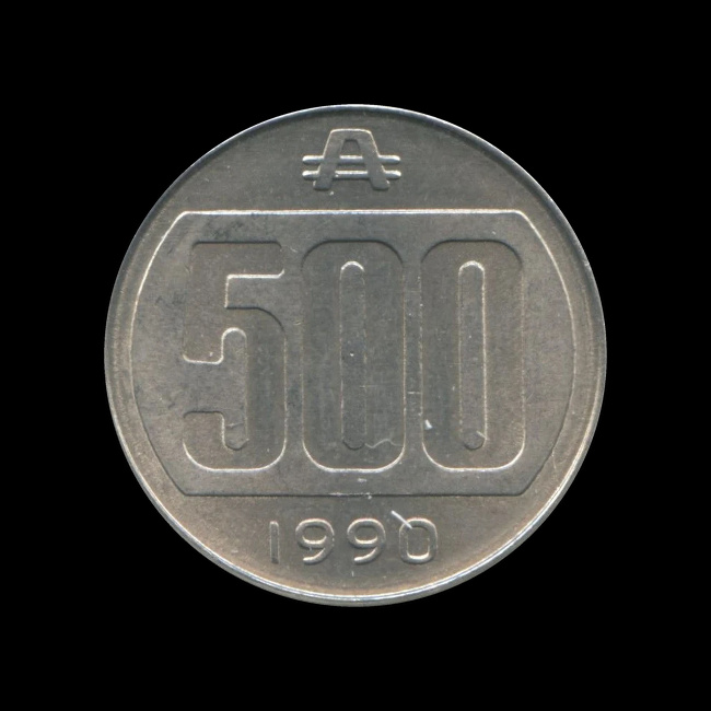 Argentina — 500 australes — 1990 — KM 104 — reverse