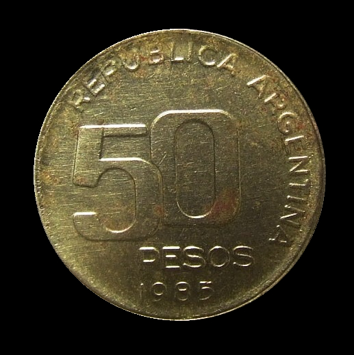 50 pesos argentinos, 1985 — revers