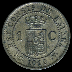 1 céntimo de Alfonso XIII Reverso