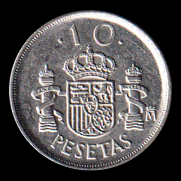10 pesetas de Juan Carlos I 1992 Reverso
