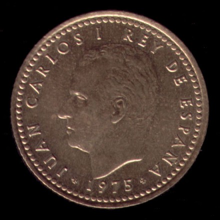 1 peseta de Juan Carlos I Anverso