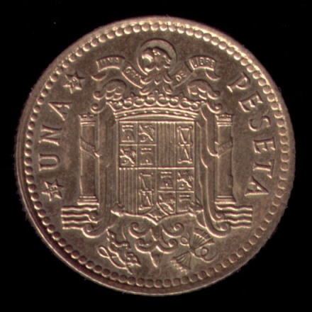 1 peseta de Juan Carlos I Reverso