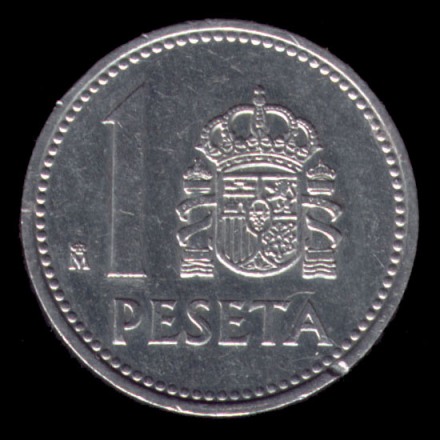 1 peseta de Juan Carlos I 1982 Reverso