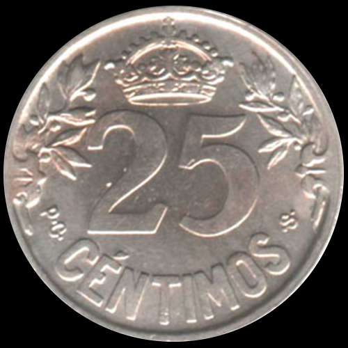 25 céntimos de Alfonso XIII Reverso