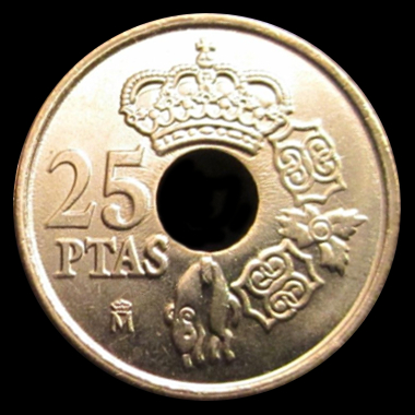 25 pesetas de Juan Carlos I 2000 Reverso