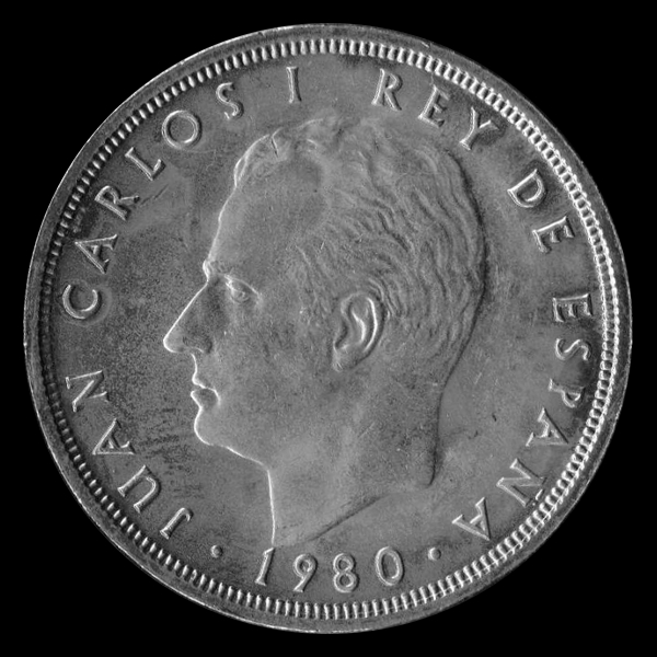 50 pesetas de Juan Carlos 1980 Anverso