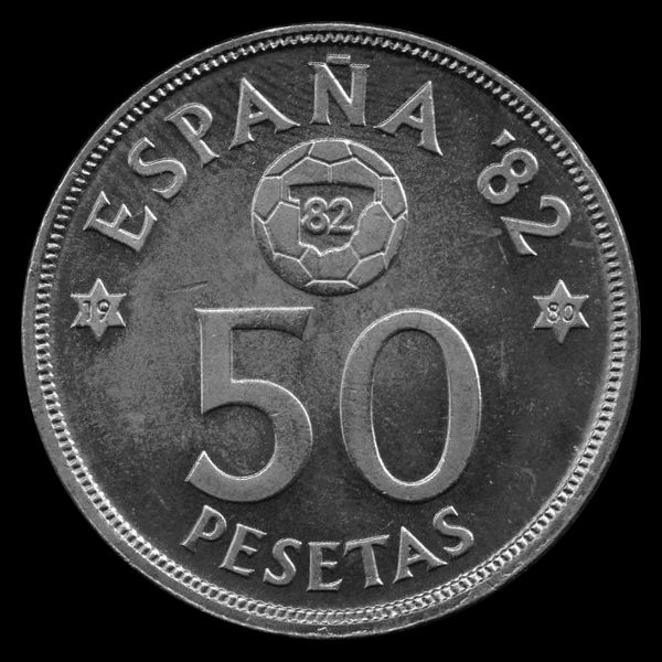 50 pesetas de Juan Carlos 1980 Reverso