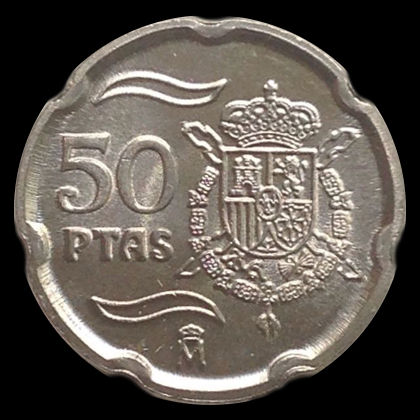 50 pesetas de Juan Carlos 1998 Reverso