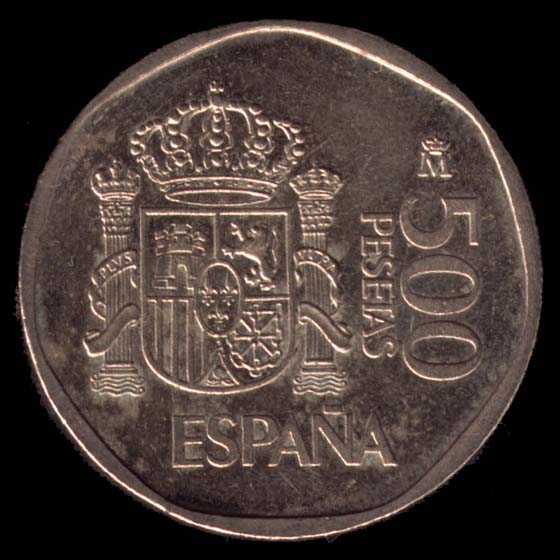 500 pesetas de Juan Carlos 1986 Reverso